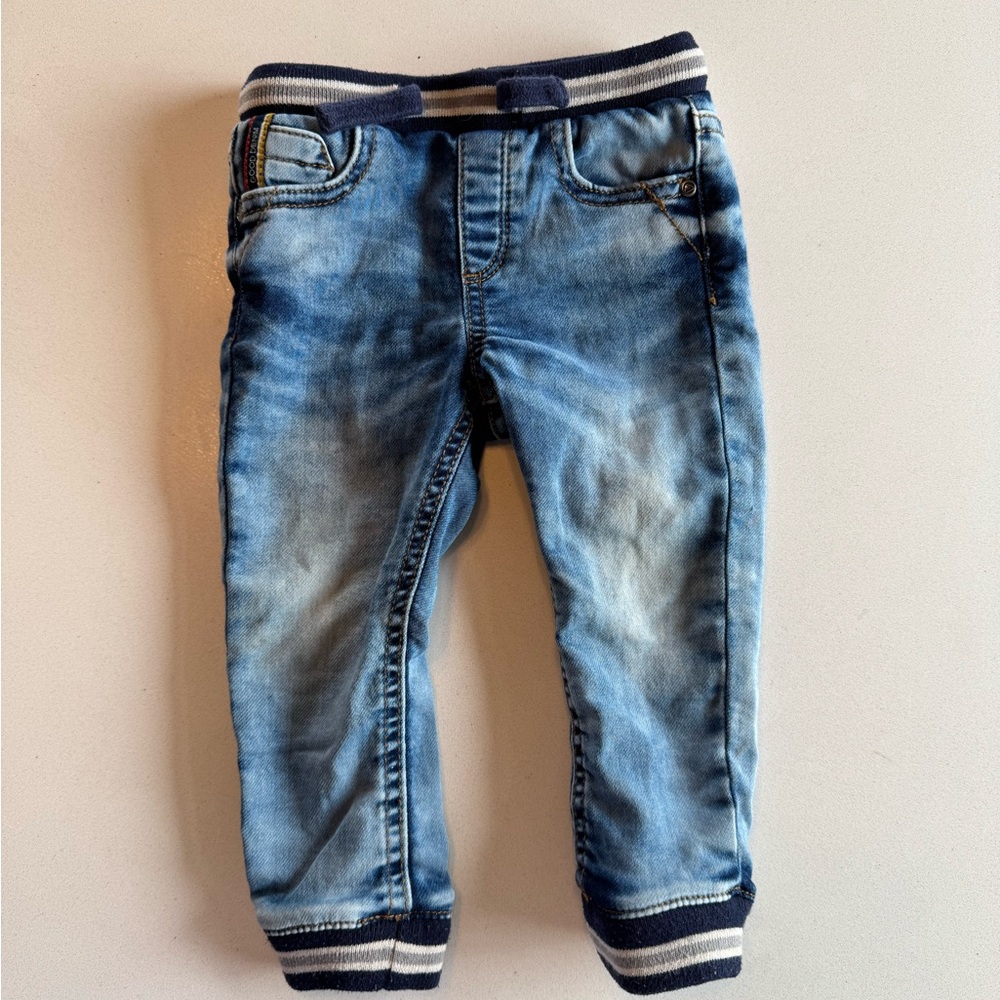 Kids Blue Denim Jogger Pants